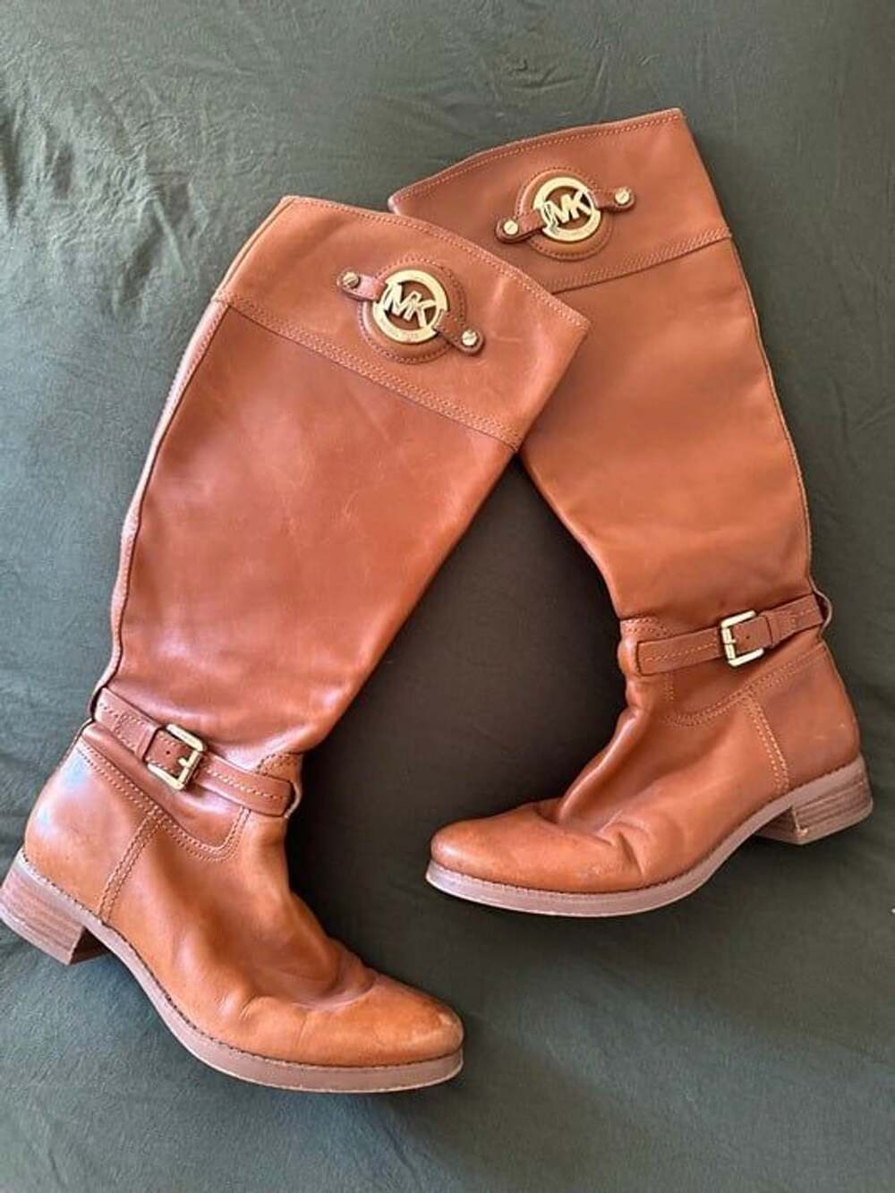 Michael Kors Women's Leather Boots - Style #AA13G, Size 7.5, Rgt Zipper Replaced